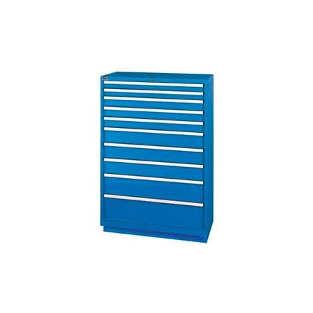 Lista International Lista 10 Drawer Shallow Depth Cabinet - Bright Blue, No Lock XSHS1350-1002BBNL